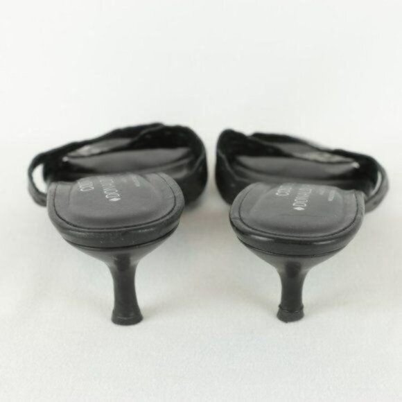 Donald J. Pliner Women's Size 8 Black Lazer Cut Cross Strap Leather Mule Sandals - Picture 4 of 11